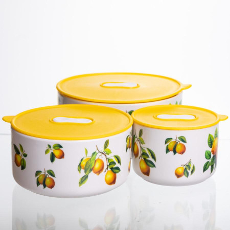 Контейнери для їжі порцелянові Lemon 9,5/13/15 см Yiwu TS-3P-1