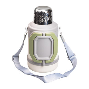 Термос для туризму Vacuum Cup 1,5 л з фліп кришкою та складаними ручками, коричневий