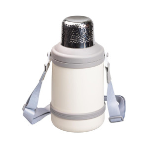 Термос для туризму Vacuum Cup 1,5 л з фліп кришкою та складаними ручками, коричневий. Photo 3