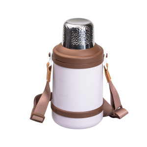 Термос для туризму Vacuum Cup 1,5 л з фліп кришкою та складаними ручками, сірий. Photo 2