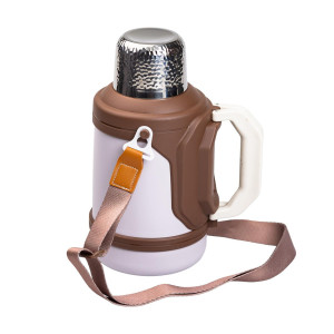 Термос для туризму Vacuum Cup 1,5 л з фліп кришкою та складаними ручками, сірий. Photo 3