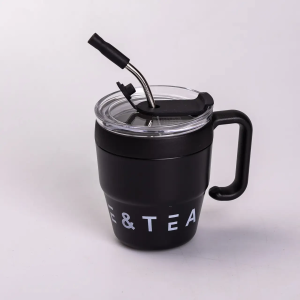 Термочашка Coffee & Tea 480 мл з трубочкою і подвійним відкриванням, чорний