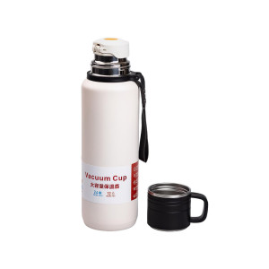 Термос High Bottle 1 л із заварником та фліп кришкою, білий. Photo 2