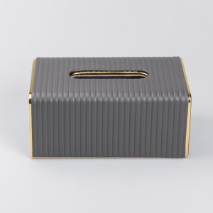 Серветниця з екошкіри 20х13х9 см, сірий. Photo 2
