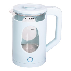Електрочайник Sokany SK-SH-1071 на 2.3 л 2000 Вт, блакитний