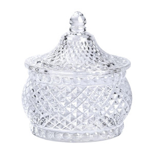 Цукорниця скляна Glass Jay з кришкою в східному стилі, diamonds. Photo 2