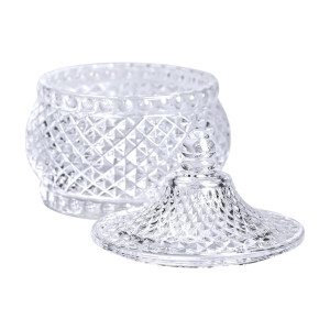 Цукорниця скляна Glass Jay з кришкою в східному стилі, diamonds. Photo 3