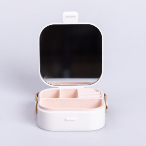 Міні-скринька для прикрас Mini Box з дзеркалом 9х9х3,8 см, білий. Photo 2