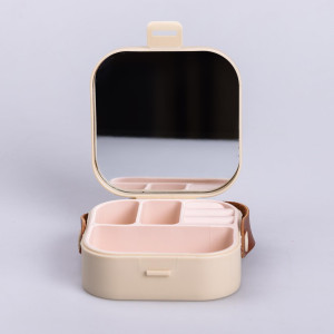 Міні-скринька для прикрас Mini Box з дзеркалом 9х9х3,8 см, бежевий. Photo 2