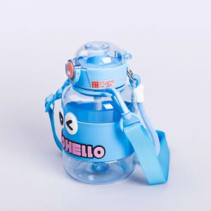 Дитяча пляшка для води HELLO-HELLO 680 мл з ремінцем, блакитний. Photo 3