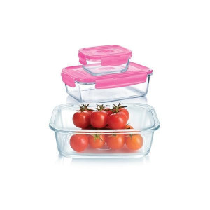 контейнер LUMINARC PURE BOX ACTIVE НАБІРпрям.380+820+1220 мл+pink Bag (P9972)