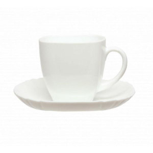 Сервіз чайний LUMINARC CARINE WHITE (CARINE CUP + LOTUSIA SAUCER), 12 предметів