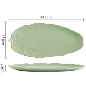 Блюдо Limited Edition LEAF GREEN GOLD  30x16.8 см овальне (B010789)