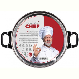 Каструля BRAVO CHEF 24 см (4.5 л) з бакелітовими ручками (BC-2002-24). Photo 2