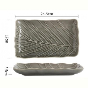 Блюдо Limited Edition LEAF GREY  24.5х17 см прямок. (B010787)