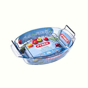 Форма ск PYREX Irresistible форма скл.овал. 39х27х9см (4л) з решіт. (412U0008043*)