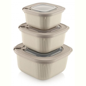 Набір контейнерів Idea Home 00685 Line Box Bej 0.6/1.1/1.8 (00685 Bej)