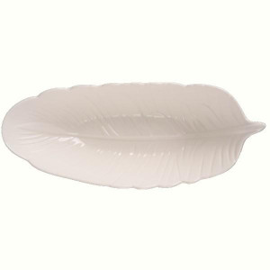 Блюдо LED Deep Leaf White, 35х14х8 см