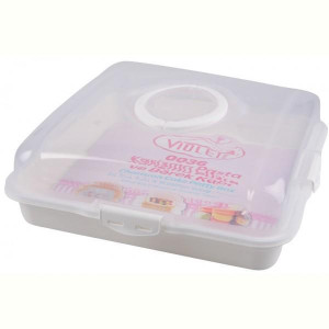 Тортівниця пл. VIOLET HOUSE 0036 квадратна WHITE зкр. 13х38х38 см (0036 Каризма White квадратная ск)