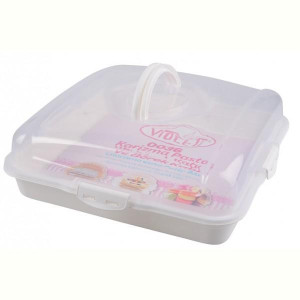 Тортівниця пл. VIOLET HOUSE 0036 квадратна WHITE зкр. 13х38х38 см (0036 Каризма White квадратная ск). Photo 3