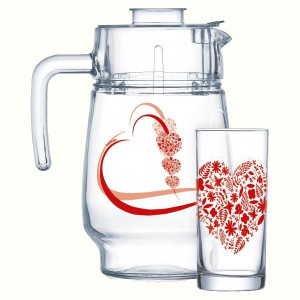Набори днапоїв LUMINARC JOLIE COEUR RED НАБІР7 пр. днапоїв (X0253)