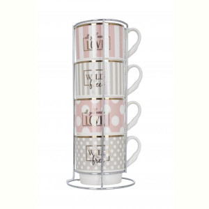 Чашка Limited Edition GLAM НАБІР4х345 мл на мет.підст (B248-T2005)