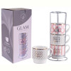 Чашка Limited Edition GLAM / НАБІР / 4х345 мл на мет.подст