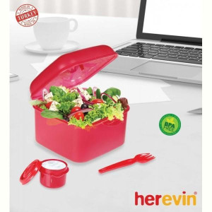 контейнер пл. HEREVIN Salad Box Mix Coloured-Ланчбокс з приборами (161450-000). Photo 2