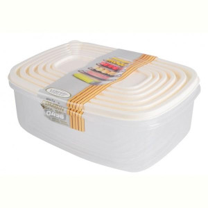 контейнер пл. VIOLET HOUSE 0496 LIGHT CREAM НАБ.прям.0.30.50.851.3523.1л (0496 LIGHT CREAM прям. наб. LARGE)