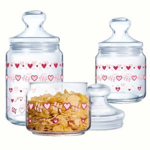 Набір банок Luminarc Club Love Basket, 3х0.5, 0.75, 1 л