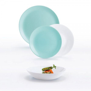 Сервіз LUMINARC DIWALI LIGHT TURQUOISE & WHITE 18 пр (P5912)