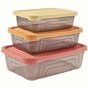контейнер пл. HEREVIN Rectangular Storage Bowl Set-2024 Colours НАБІР 3 шт прям.0.350.61.05 л (163330-150)
