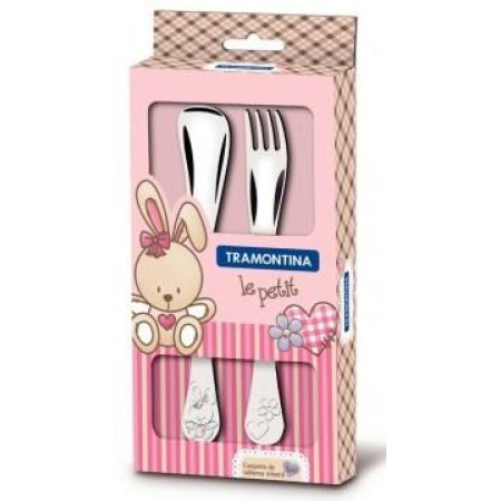 Дитячий набір столових приборів Tramontina BABY Le Petit pink, 2 предмети
